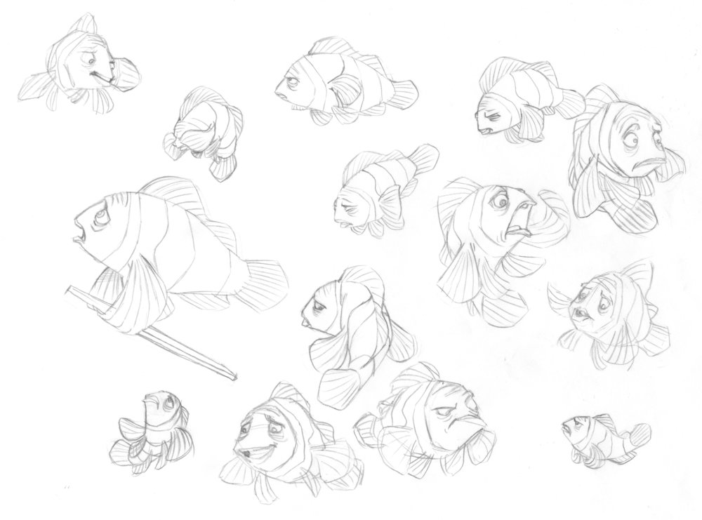1000x741 Character Design References - Finding Nemo Sketch