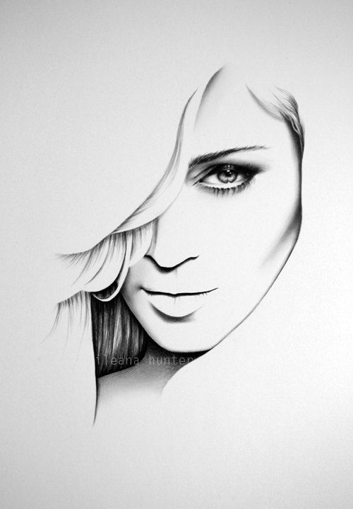500x719 Madonna Fine Art Pencil Drawing Portrait Print Hand Signed - Fine Art Sketches
