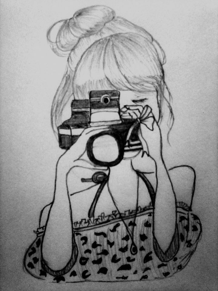 720x960 Girl With Camera. Graphite Sketch. Art. Nitkla Fine Art Graphite - Fine Art Sketches