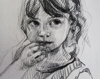 340x270 Custom Portrait Drawing Pencil Couple Sketch Digital - Fine Art Sketches