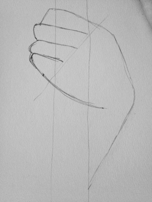 640x853 How To Draw A Hand Holding A Staff - Finger Sketch