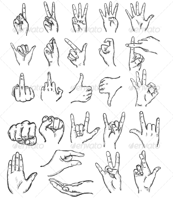 590x675 Sketch Finger Gestures By Nikiteev Graphicriver - Finger Sketch