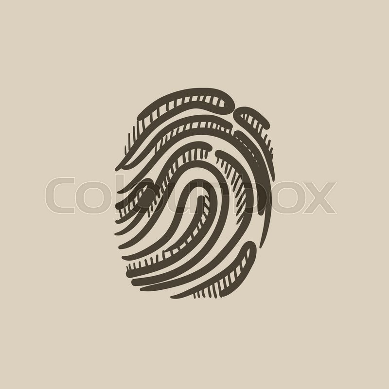 800x800 Fingerprint Vector Sketch Icon Isolated On Background. Hand Drawn - Fingerprint Sketch