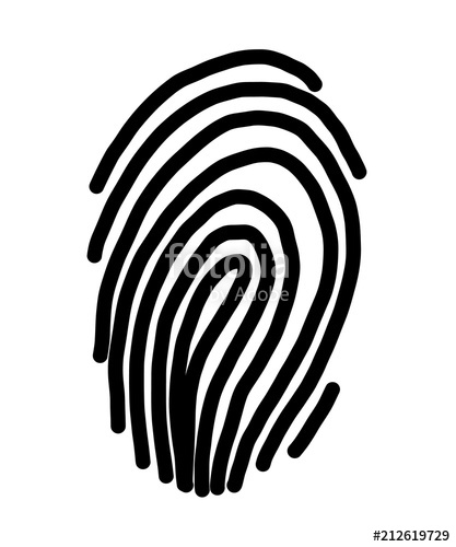 417x500 Fingerprint Cartoon Vector And Illustration, Black And White - Fingerprint Sketch