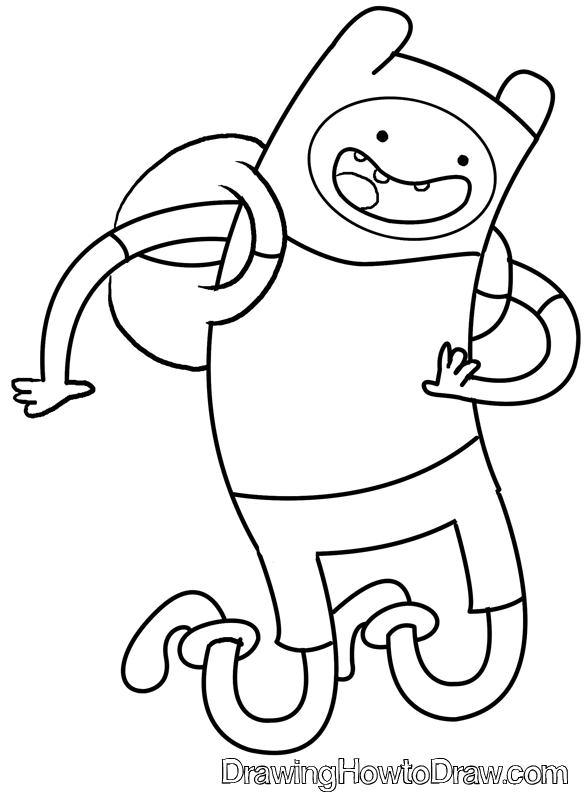 588x792 How To Draw Finn The Human Boy From Adventure Time Drawing Lesson - Finn Sketch
