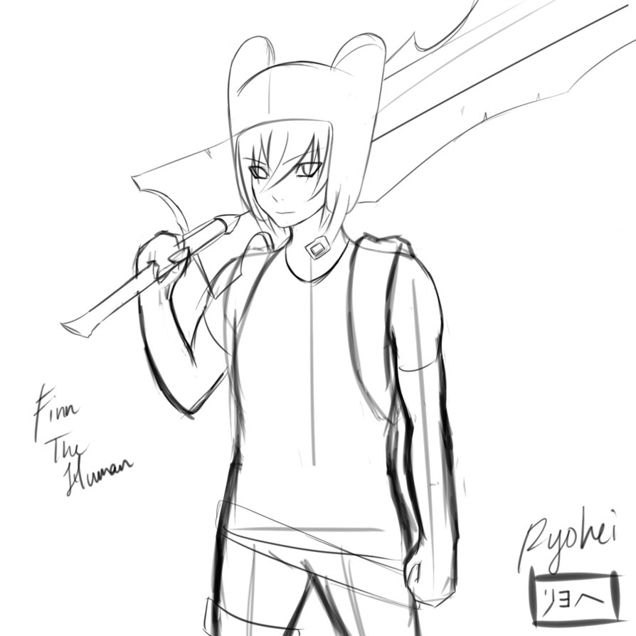 894x894 Badass Finn (Sketch,unfinished,with Errors) By Toxic Pepper On - Finn Sketch