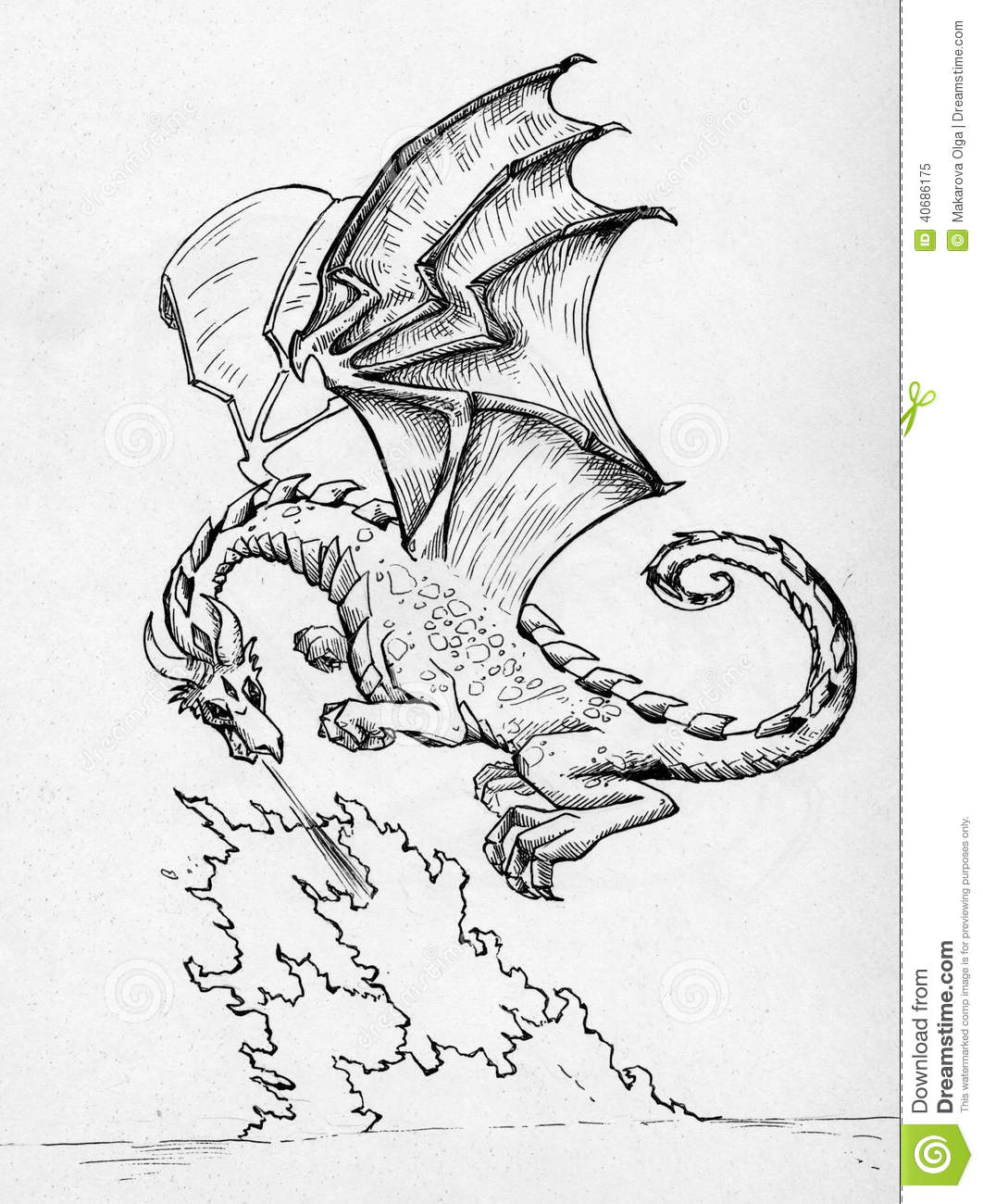 Fire Breathing Dragon Sketch At Explore Collection 3433