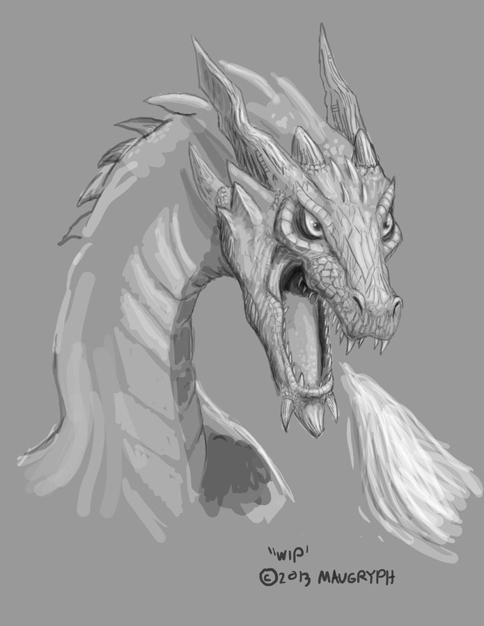 695x900 Fire Breathing Dragon Maugryph - Fire Breathing Dragon Sketch
