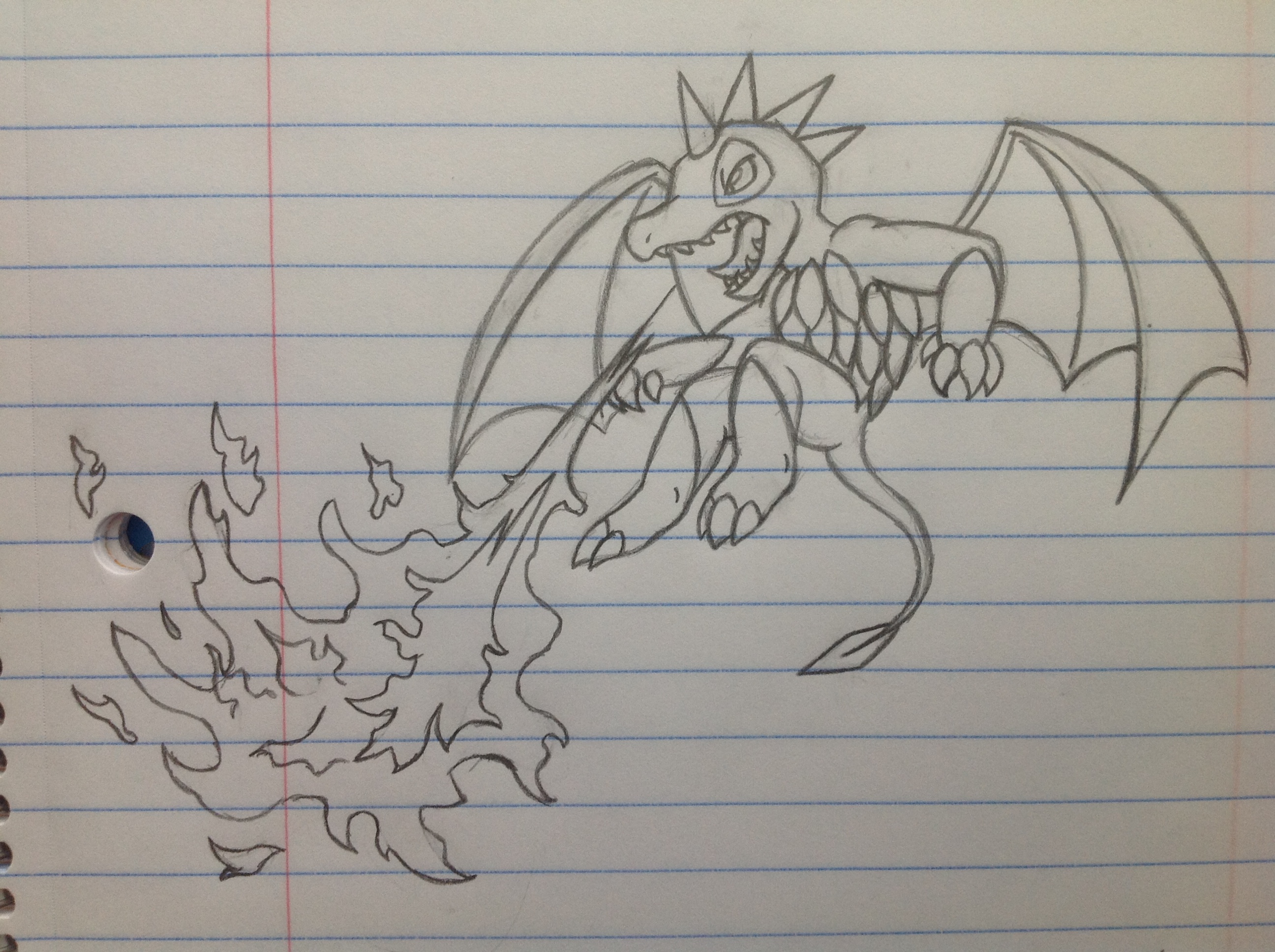 2592x1936 Fire Breathing Daggertail Sketch 82212 By Jestloo - Fire Breathing Dragon Sketch