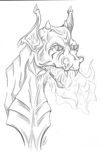 218x300 Fire Dragon Drawings Fine Art America - Fire Dragon Sketch