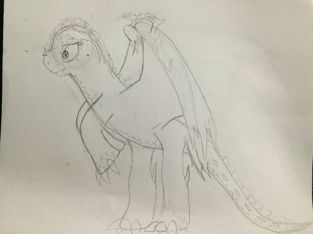 1024x768 Kylina The Fire Dragon (Sketch) By Lafamilia8358 - Fire Dragon Sketch