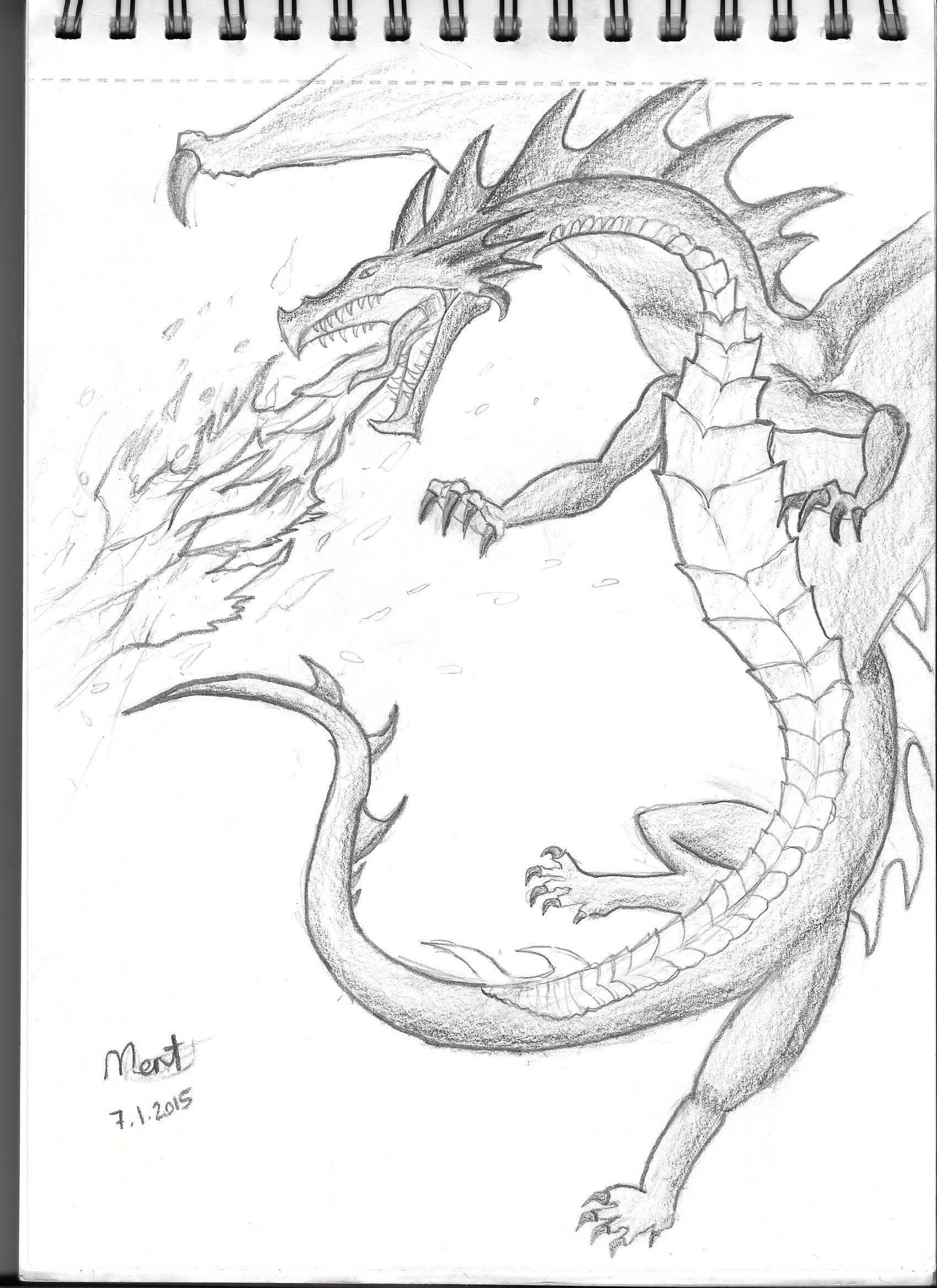 1700x2338 Oc Fire Dragon By Artstain - Fire Dragon Sketch