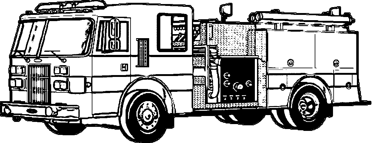 1203x461 Fire Truck Sketch Coloring - Fire Engine Sketch