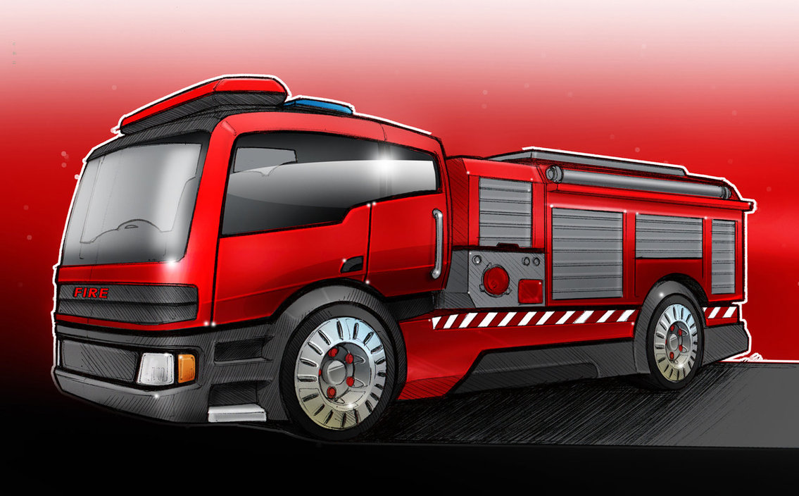 1135x704 Toy Fire Engine Sketch By Adamski1616 - Fire Engine Sketch