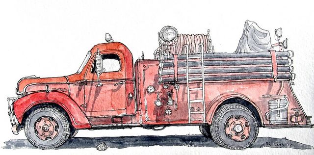 Fire Engine Sketch At Paintingvalley.com 