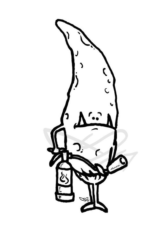 570x807 Digistamp Hot Chili With Fire Extinguisher Etsy - Fire Extinguisher Sketch