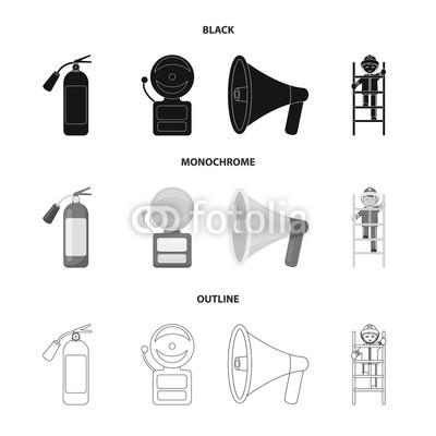 400x400 Fire Extinguisher, Alarm, Megaphone, Fireman On The Stairs. Fire - Fire Extinguisher Sketch