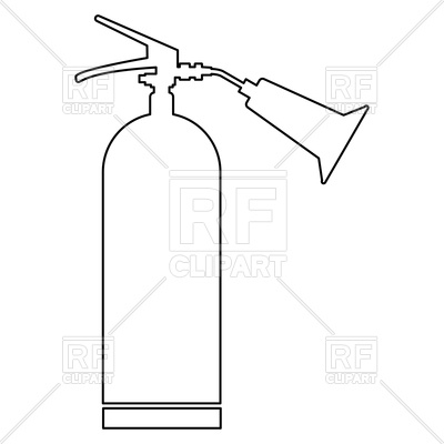 400x400 Fire Extinguisher Outline On White Background Vector Image - Fire Extinguisher Sketch