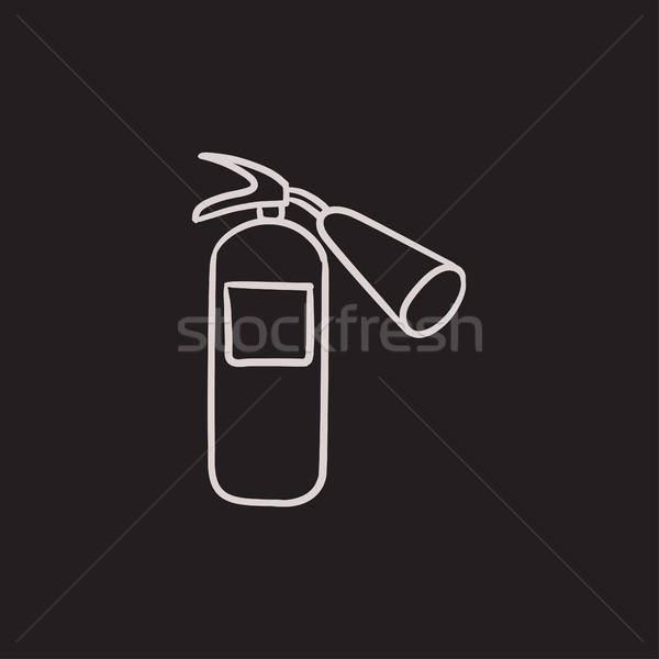 600x600 Fire Extinguisher Sketch Icon. Vector Illustration Andrei - Fire Extinguisher Sketch