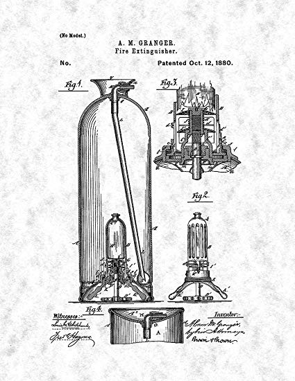 425x550 Fire Extinguisher Patent Print Art Poster Gunmetal - Fire Extinguisher Sketch