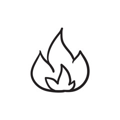 240x240 Fire Flame Hand Drawn Outline Doodle Icon. Vector Sketch - Fire Flame Sketch
