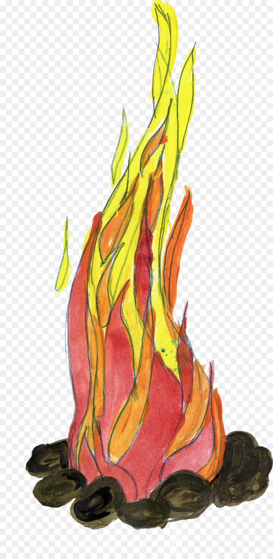 900x1840 Drawing Flame Fire - Fire Flame Sketch