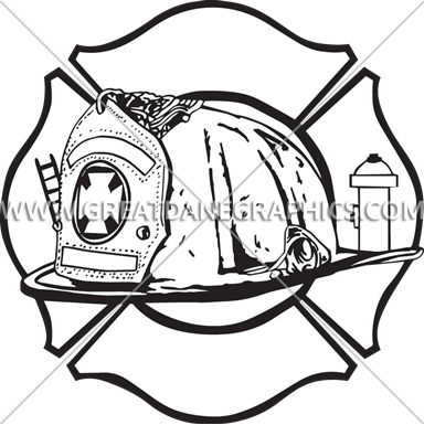 384x385 Maltese Fire Helmet Production Ready Artwork For T Shirt Printing - Fire Helmet Sketch