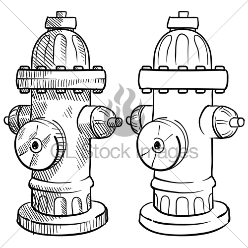 500x500 Fire Hydrant Sketch Gl Stock Images - Fire Hydrant Sketch
