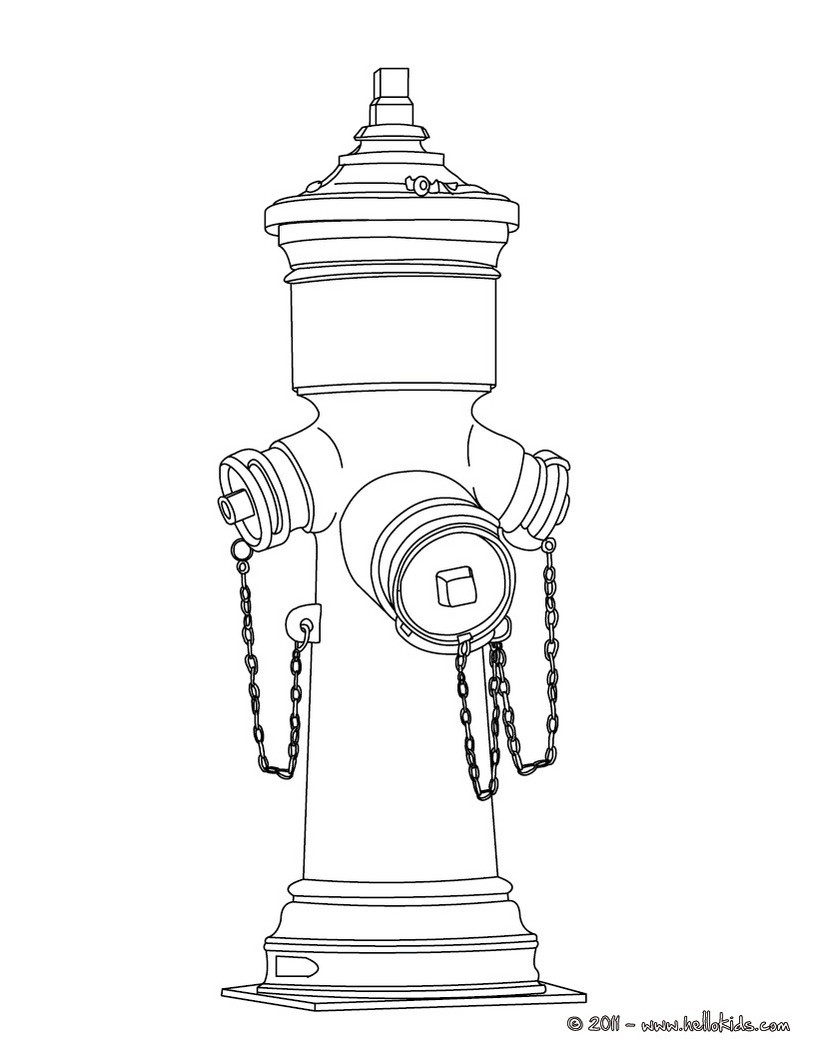 820x1060 Fire Hydrant Coloring Pages - Fire Hydrant Sketch