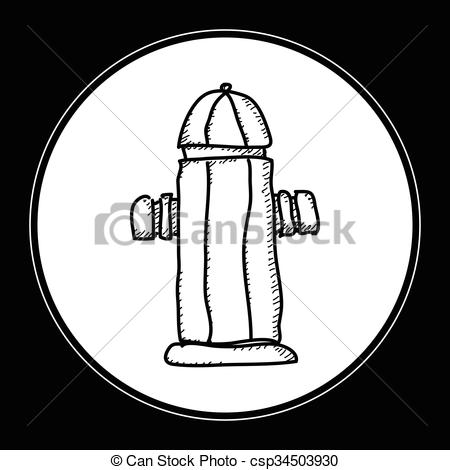 450x470 Simple Doodle Of A Fire Hydrant. Simple Hand Drawn Doodle Of A - Fire Hydrant Sketch