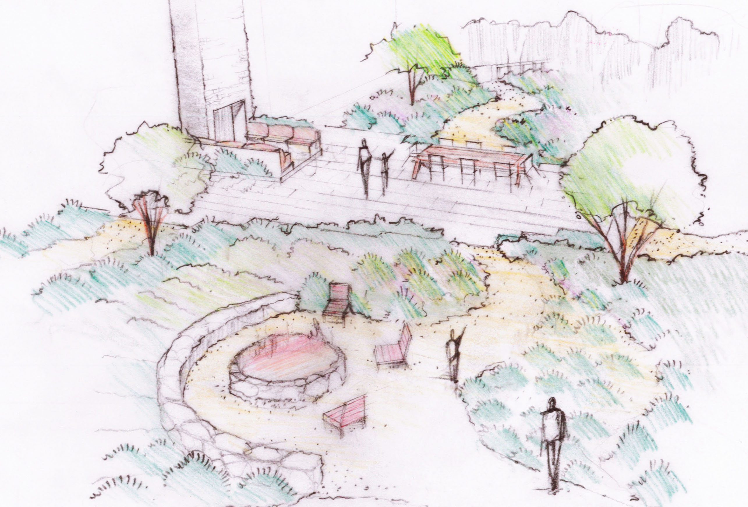 2569x1741 Denizens Of Design Drawings Vallier Design Associates, Inc. - Fire Pit Sketch