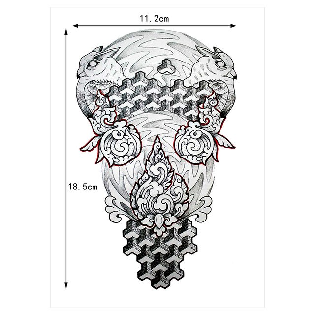 640x640 Online Shop 1pc Sketch Decal Waterproof Tattoo Geometric Cloud - Fire Sketch