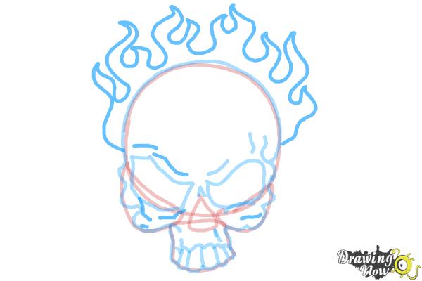 600x400 How To Draw A Skull On Fire - Fire Skull Sketch