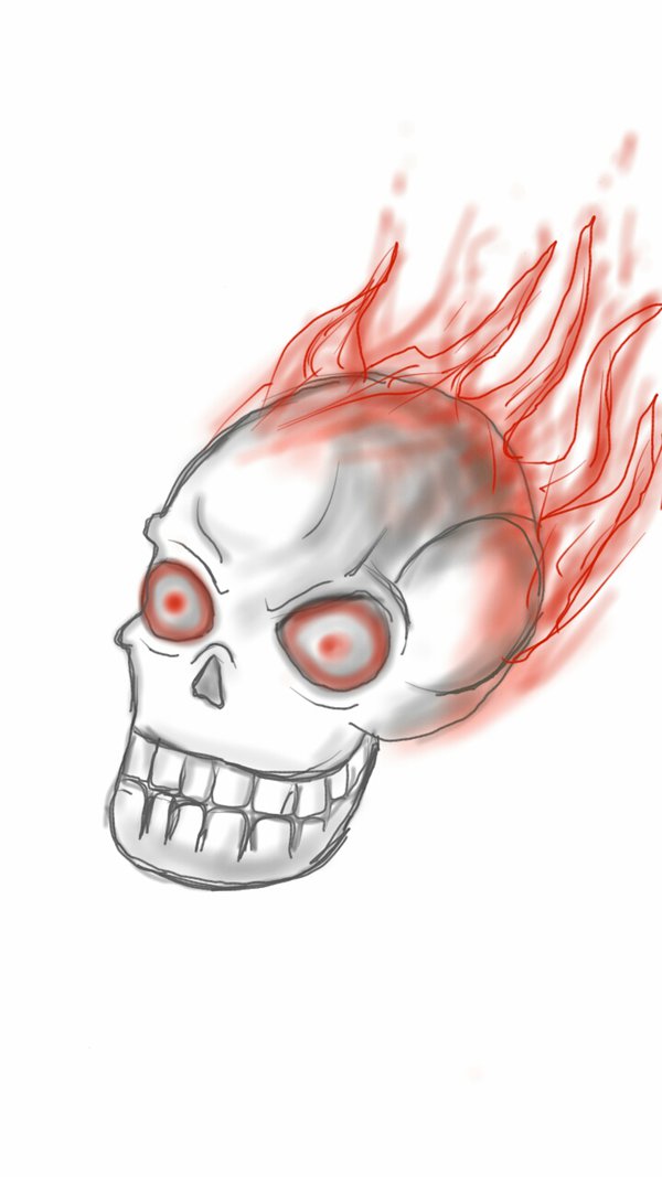 600x1067 Fire Skull By Akasharma19942 - Fire Skull Sketch