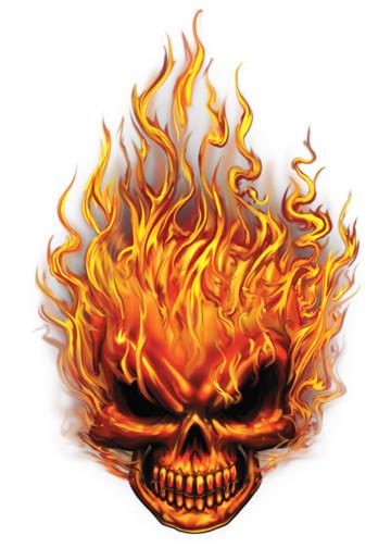 360x504 Flame Skull - Fire Skull Sketch