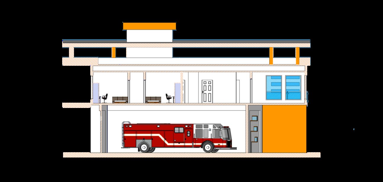 1294x617 Fire Station Section By Codeblu90 - Fire Station Sketch