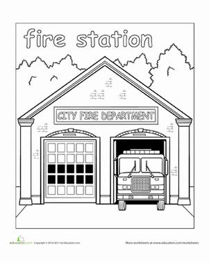 301x378 Paint The Town Fire Station Homeschooling - Fire Station Sketch
