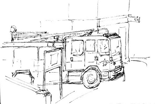500x334 Tiptree Fire Engine It Was A Lovely Spring Day As I - Fire Station Sketch