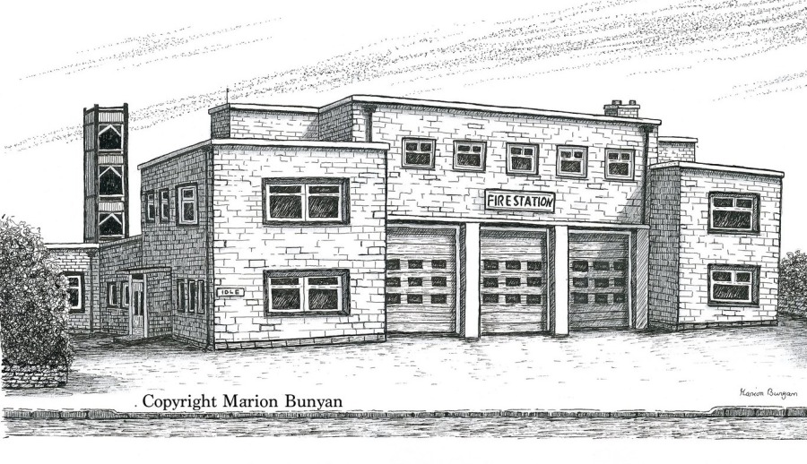 900x518 Marionbunyanart.co.uk - Fire Station Sketch