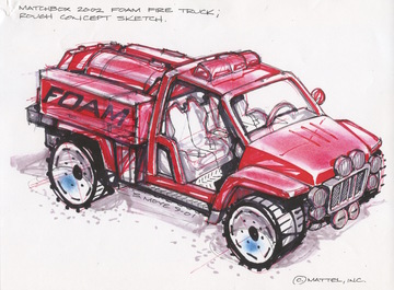 360x265 2002 Foam Fire Truck Rough Concept Sketch Drawings And Paintings - Fire Truck Sketch