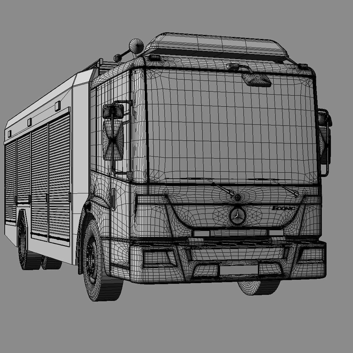 1200x1200 3d Model Mercedes Econic Fire Truck Cgtrader - Fire Truck Sketch