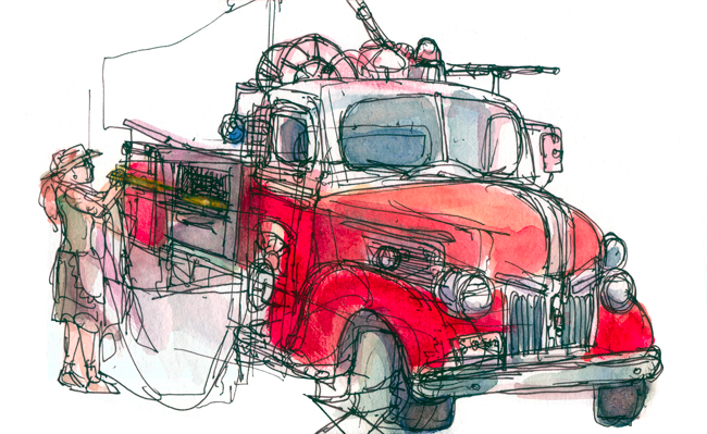 650x399 Sketch Of The Week Fire Truck + Pizza Oven Shiho Nakaza - Fire Truck Sketch