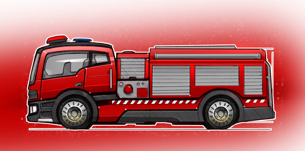 1024x509 Toy Fire Engine Sketch 2 By Adamski1616 - Fire Truck Sketch