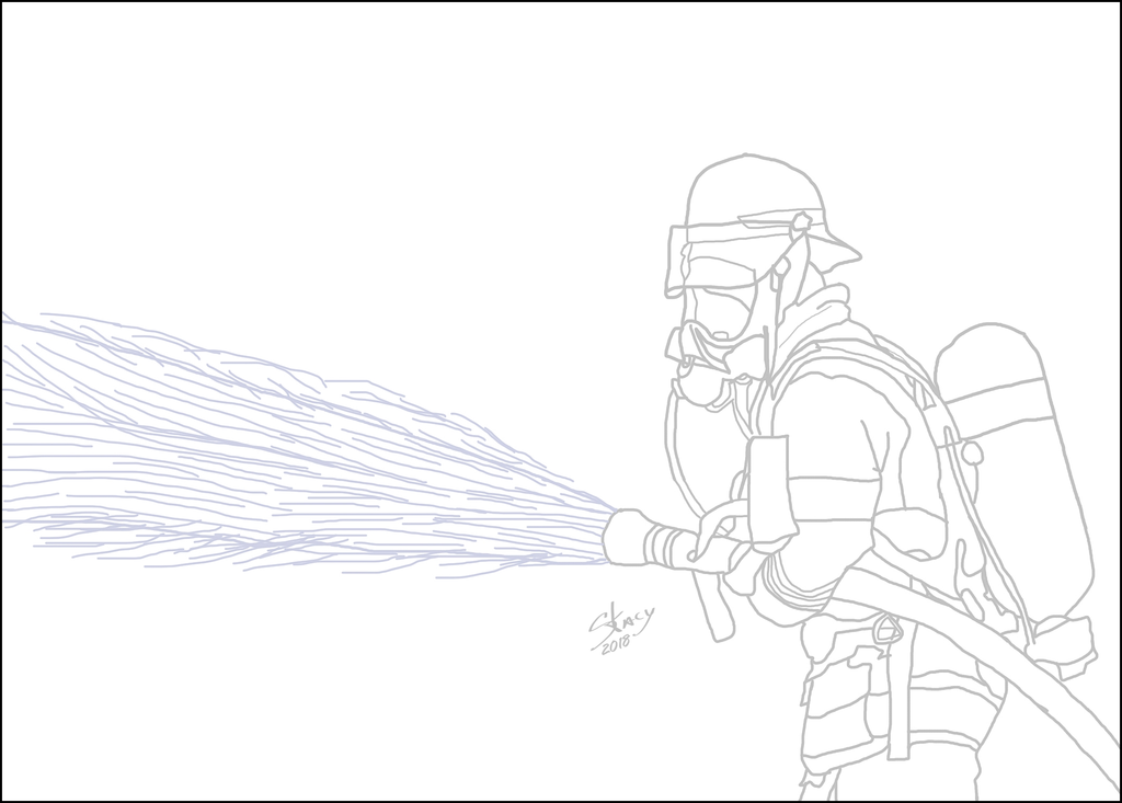 1024x733 Firefighter Sketch By Stasiabv - Firefighter Sketch