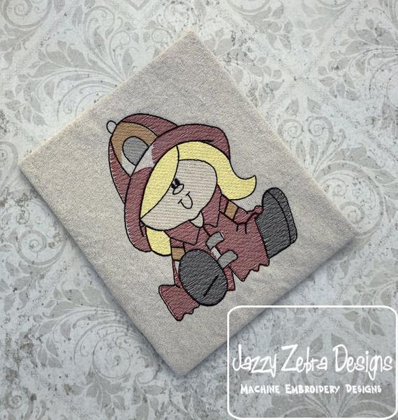 570x601 Girl Firefighter Sketch Machine Embroidery Design Instant Etsy - Firefighter Sketch
