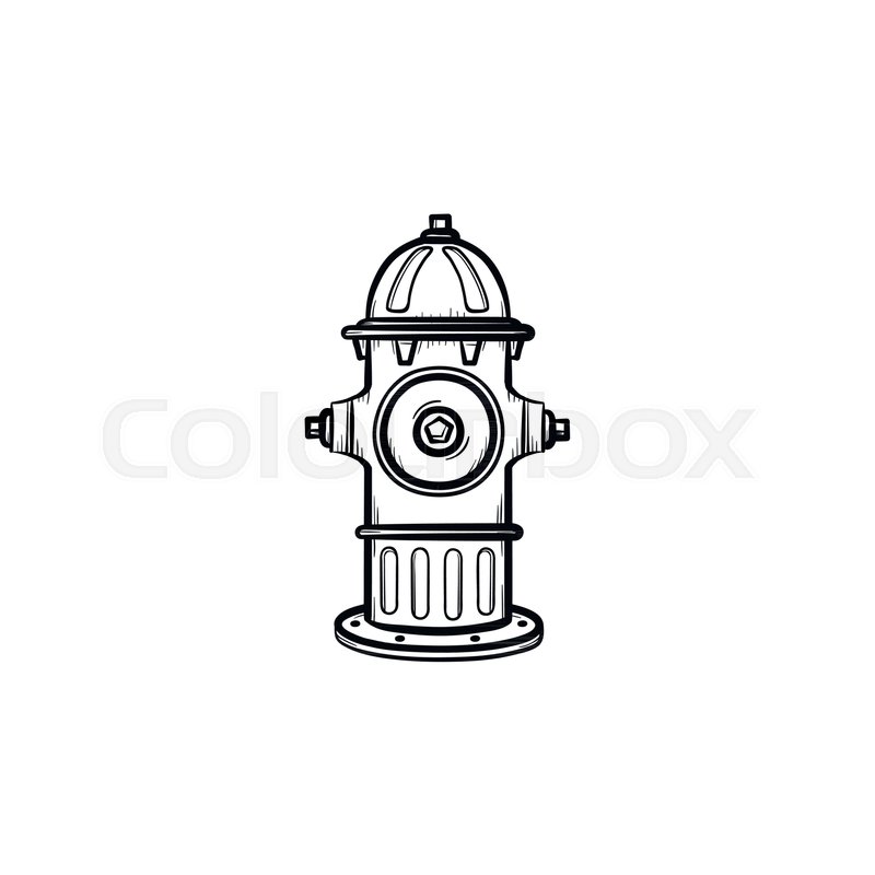800x800 Hydrant Hand Drawn Outline Doodle Icon. Firefighter Equipment - Firefighter Sketch