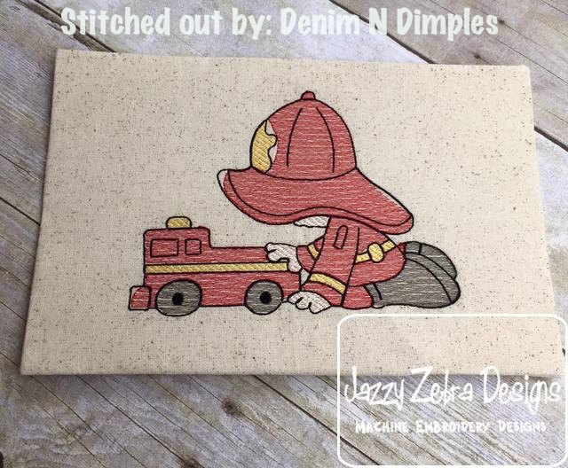 640x528 Lil Firefighter 2 Sketch Embroidery Design - Firefighter Sketch