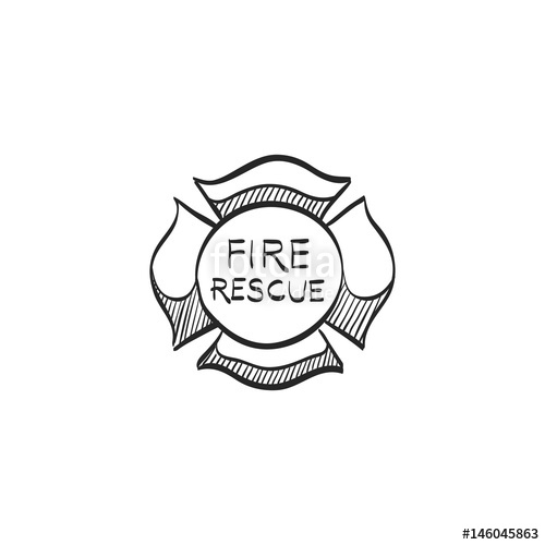 500x500 Sketch Icon - Firefighter Sketch