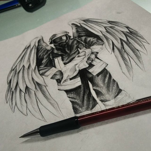 640x640 Tattoo Is Comming Soon ) - Firefighter Sketch