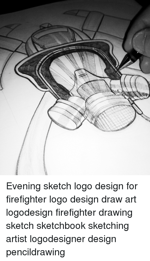 500x870 Evening Sketch Logo Design For Firefighter Logo Design Draw Art - Firefighter Sketch